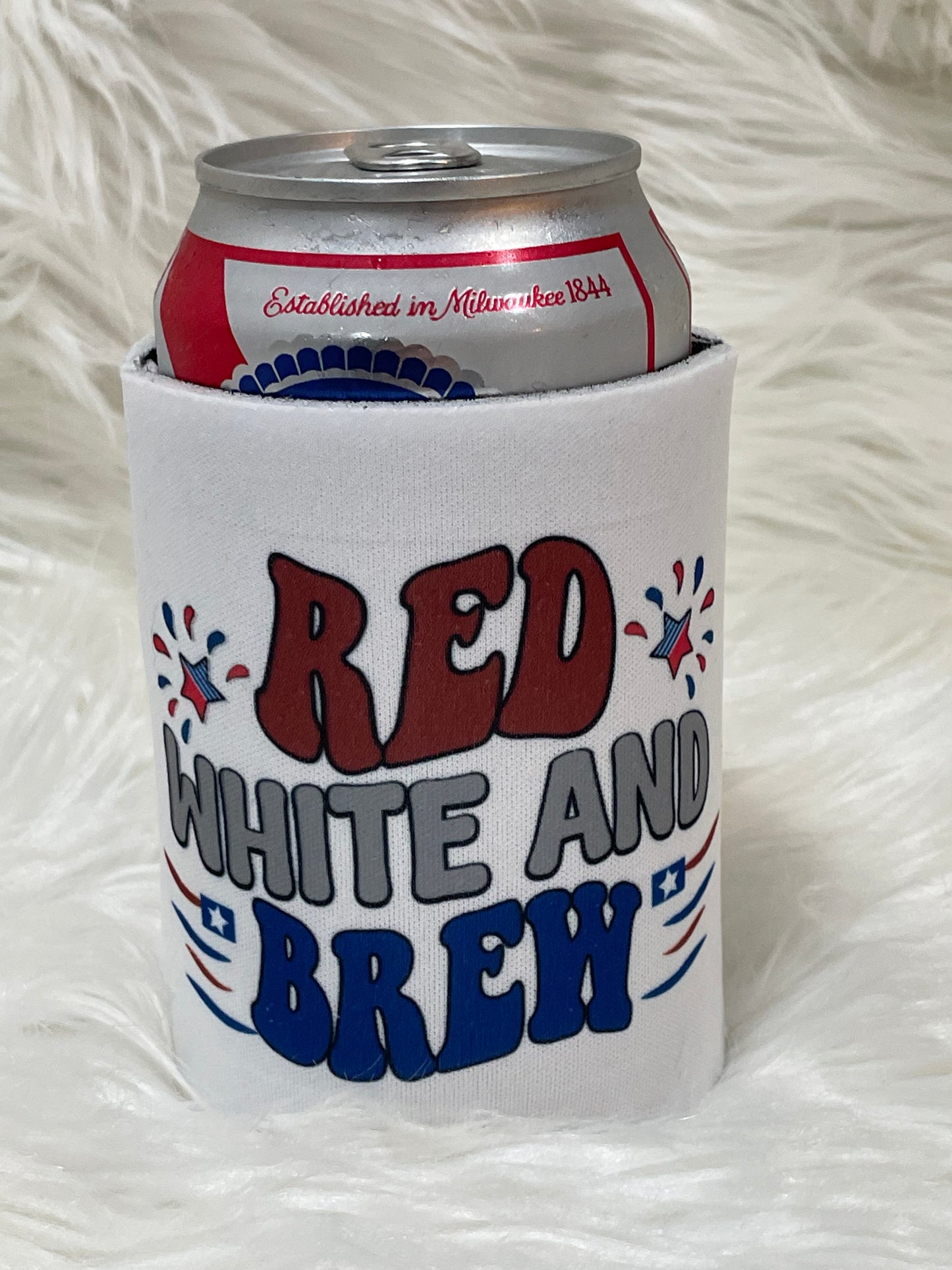 Red White and Brew Koozie
